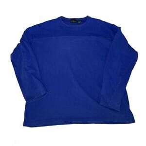 80s J.Crew Blue Rugby Shirt Distressed